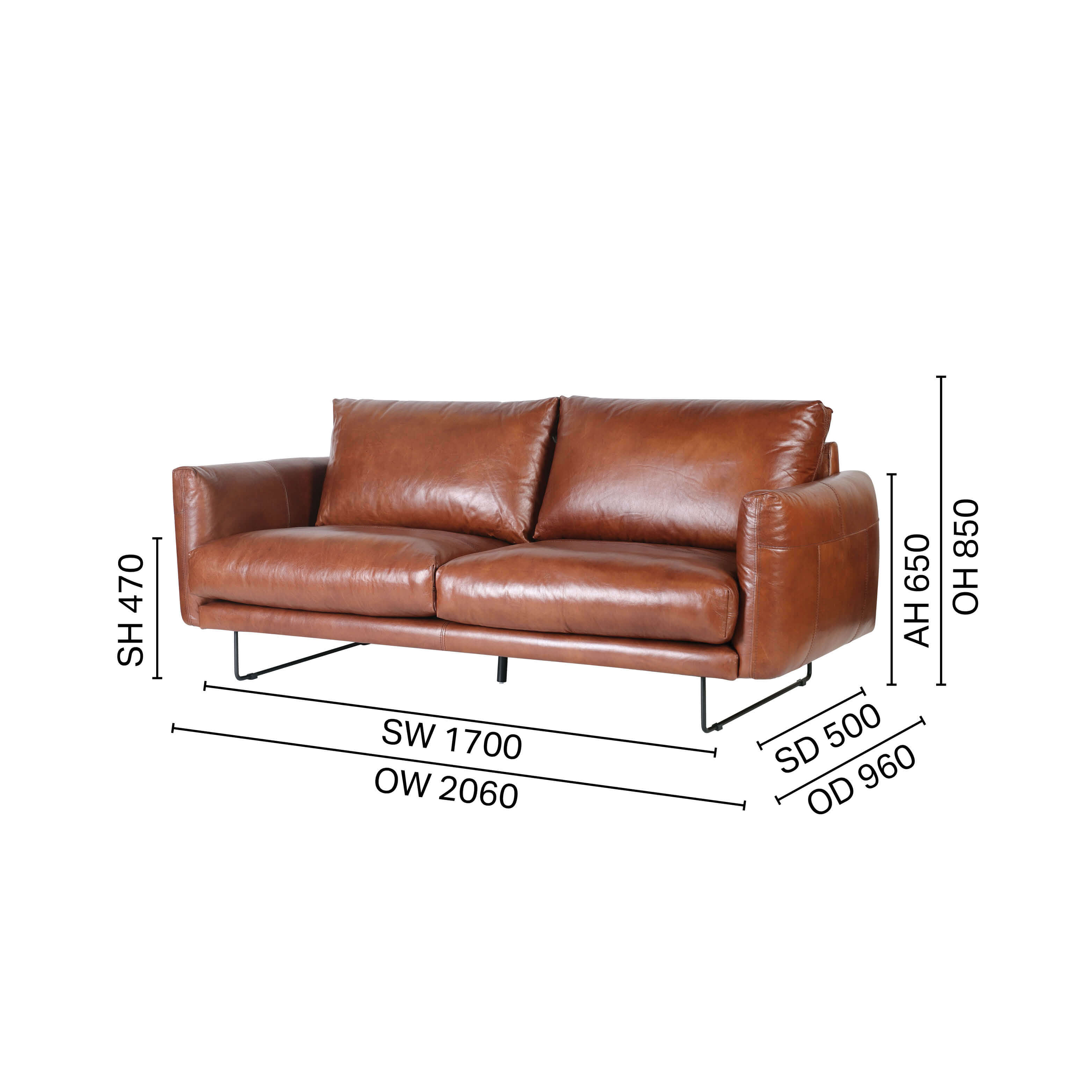 Bambri 3-Seater Sofa - Full Leather (Pure-Aniline) - Cat 18